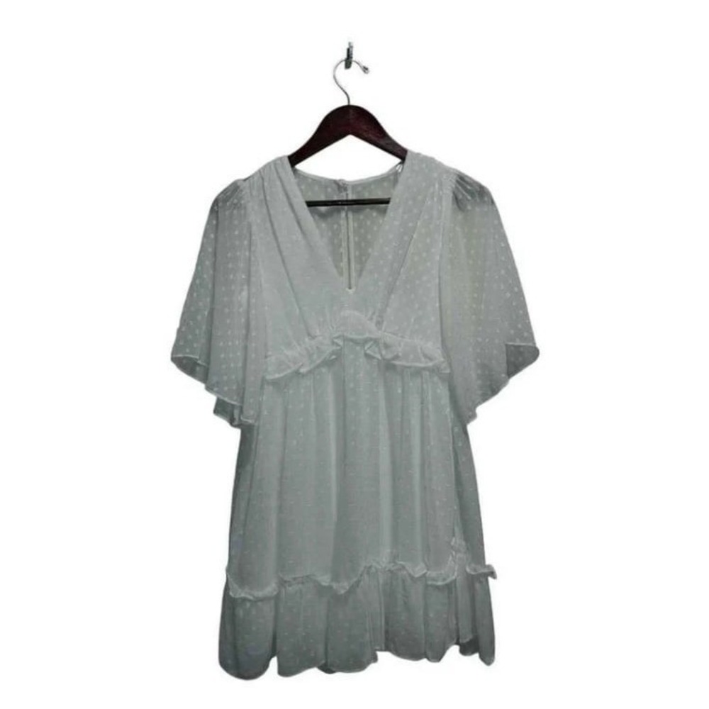 White ruffled Angel dress Bell sleeves by B. Darlin.  Size‎ 2 - Picture 7 of 10